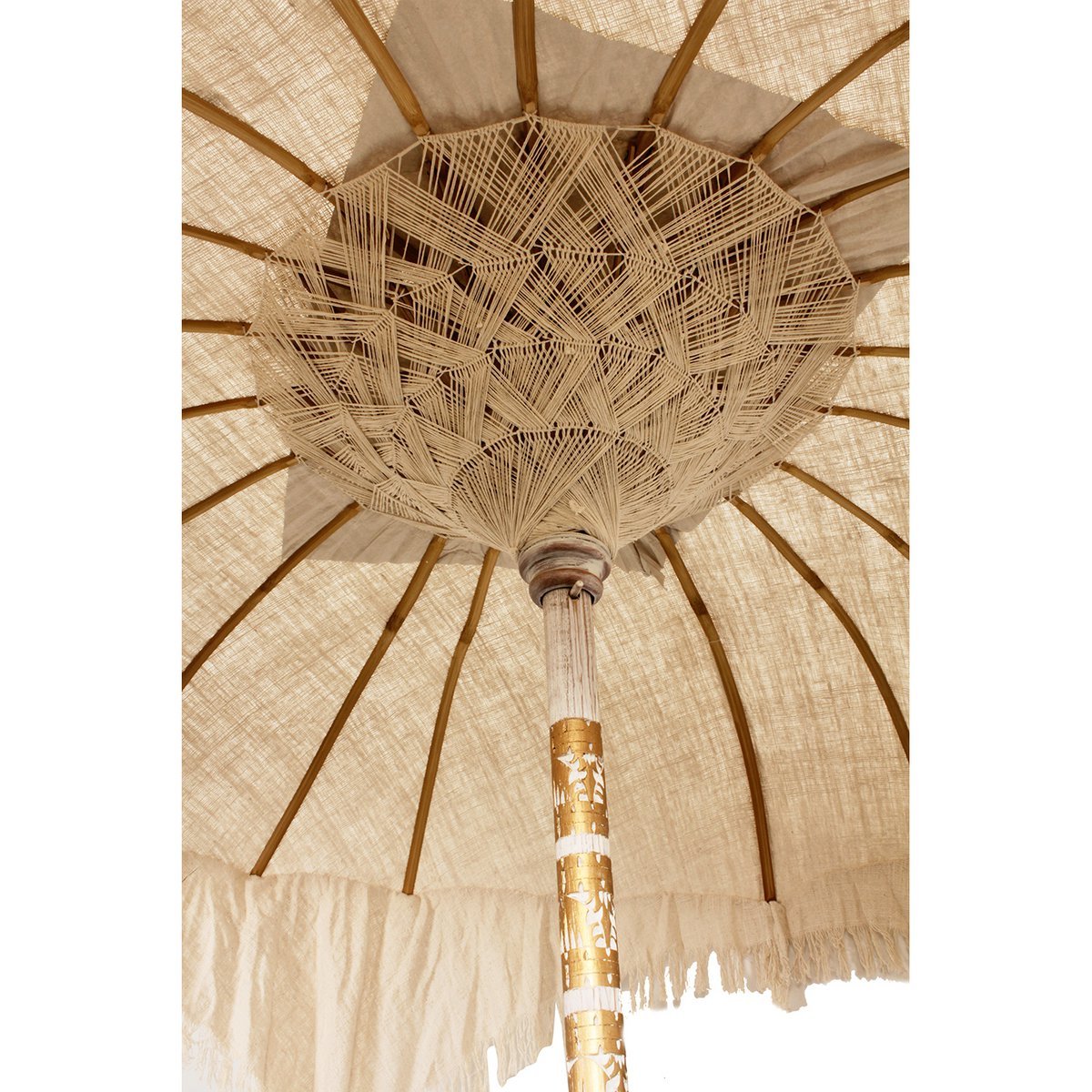 Bali parasol beige, foto binnenkant