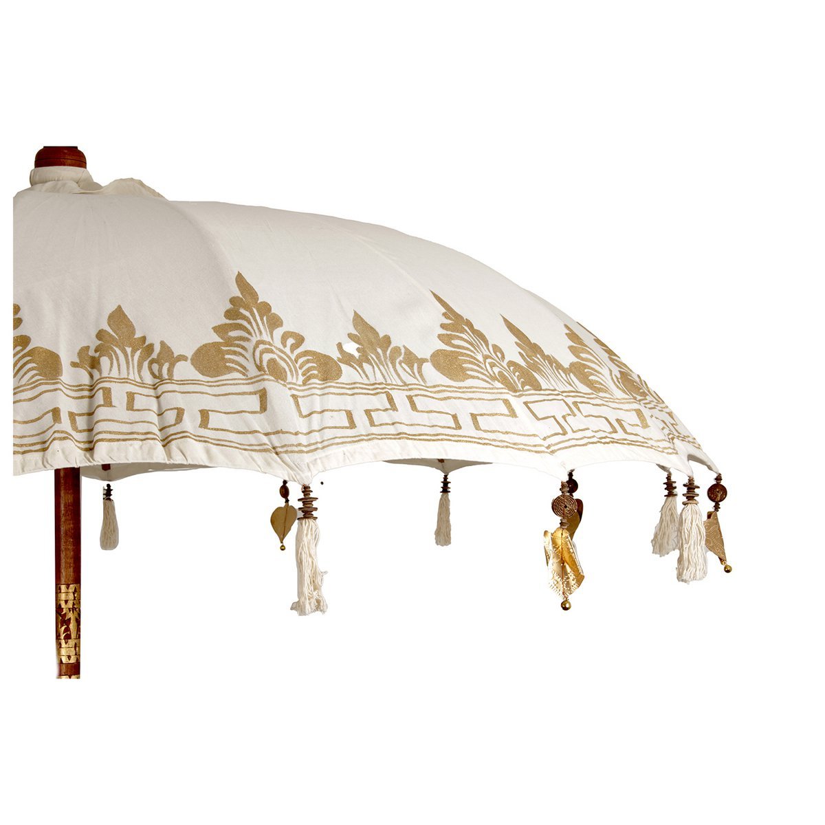 Balinese parasol wit, detail foto