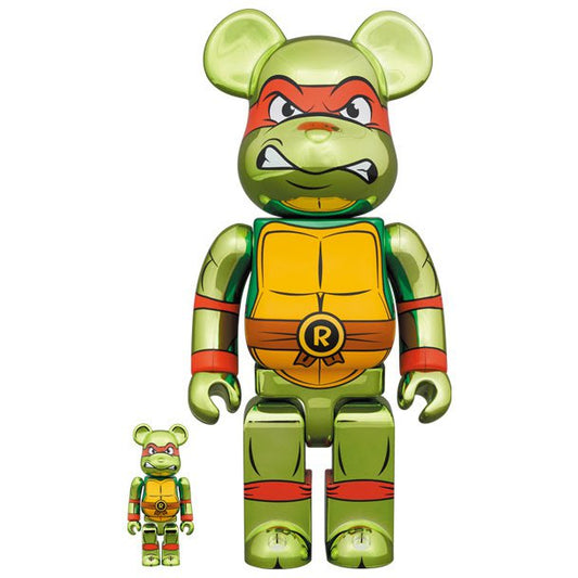 400% en 100% Bearbrick set  Raphael Chrome Teenage Mutant Ninja Turtles